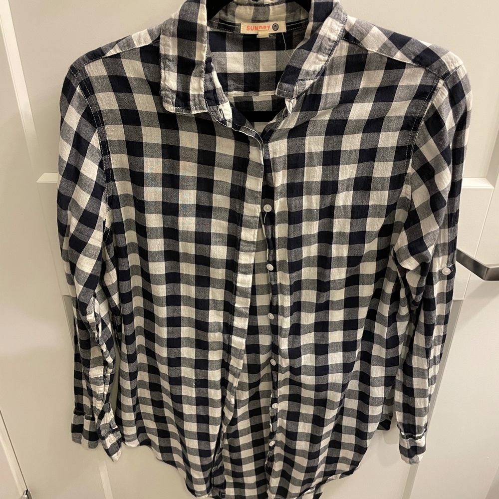 Sundry black & white plaid shirt